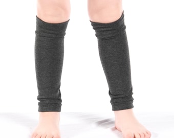 Kids Dark Grey Jersey Leg Warmers: Ballet Dance Costume Accessory
