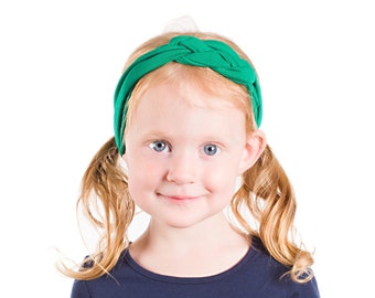 Girls Sailor Knot Headband Kids, Kelly Green Heaband, Green Celtic Knot Headband, Girl Turban Headbands Toddler Knot Headband Child Headband