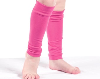 Bright Pink Kids Leg Warmers: Jersey Ballet Dance Accessory