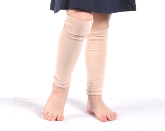 KIDS Girls Leg Warmers, Child Light Tan Leg Warmers. Ballet Leg Warmers, Leg Warmers Boy Long Leg Warmers Gift Her Costume, Dance Accessory