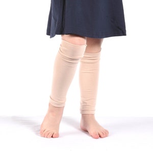 Kids Light Tan Jersey Leg Warmers: Ballet Dance Accessory