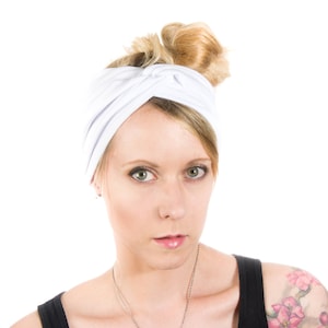 White Headband, Scrunch Headband, Extra Wide Headband Twist Headband Running Headband, Yoga Headbands Turban Headband, Adult Headband Turban