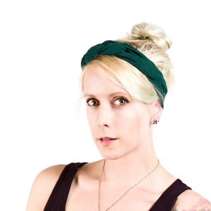 Dark Green Celtic Knot Headband: Handmade Turban Headband