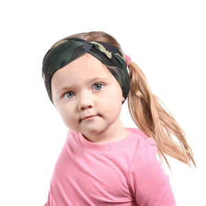 Little Girl Camo Headband, Camouflage Twist Headband, Girl Turban Headbands, Kids Camo Headband, Toddler Headband, Child Christmas Gift