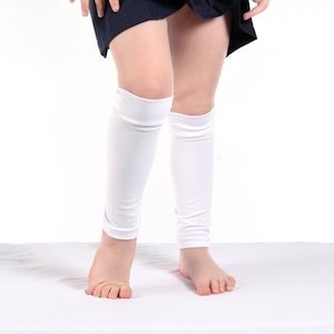 Kids White Jersey Leg Warmers: Ballet Dance Costume Accessory