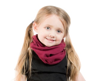 Kid Cowl Scarf, Burgundy Infinity Scarf, Red Cowl Scarf, Girls Scarf Maroon Infinity Scarf, Girl Christmas Scarf, Childs Scarf Red Scarf Kid