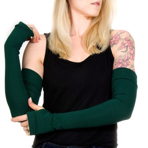 Long Fingerless Gloves Women, Dark Green Gloves, Green Gloves, Long Arm Warmers, Costume Gloves, Long Arm Cover Tattoo Cover Up, Yoga Gloves
