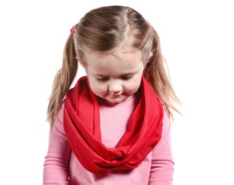 Kid Scarf, Red Infinity Scarf, Girls Scarf Fall Girls Infinity Scarf, Girl Christmas Scarf, Childs Scarf, Red Scarf Kid Christmas Gift Boy