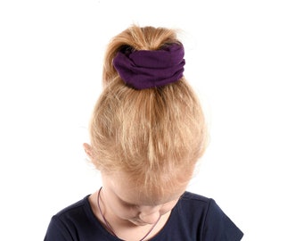 Purple Scrunchie, Kids Scrunchie Large Pony Tail Holder, Chunky Dance Gift Scrunchie Hair Ties Girls Gift Her School Colors Fall Accessory