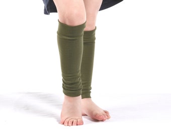 KIDS Green Leg Warmers, Child Leg Warmers Olive Green Ballet Leg Warmers, Girls Leg Warmers Boy Leg Warmers Gift Costume, Dance Accessory