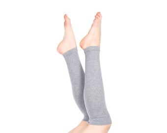 Heather Grey Jersey Leg Warmers: Women's Boot Socks, Yoga Wear