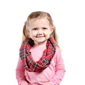 Girls Infinity Scarf, Tartan Plaid Scarf Kid Flannel Scarf, Royal Tartan Scarf Child Infinity Scarf Kids Christmas Scarf Girl Christmas Gift