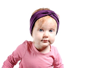 Girls Twist Headbands Toddler Fall Headband, Purple Headband, Girl Turban Headbands, Kids Headband Fabric, Child Headband Christmas Gift