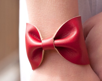 Red Bow Bracelet Red Bracelet, Cuff Bracelet Wide Bow Tie Bracelet Wrist Cover Gift for Her Doctor Who Wrist Tattoo Cover Up Christmas Ideas