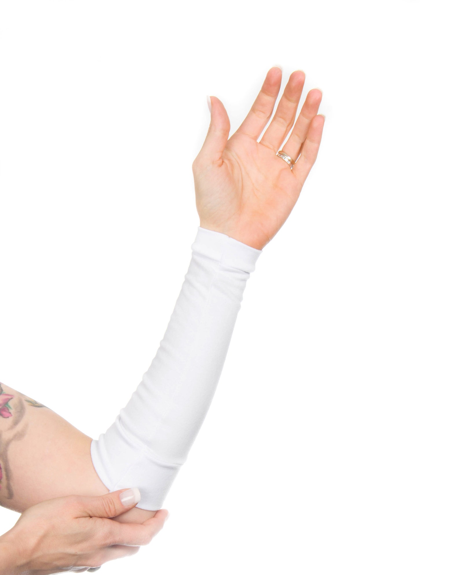 White Arm Sleeves Long Cuff Bracelet Wrist Cuff Forearm Etsy