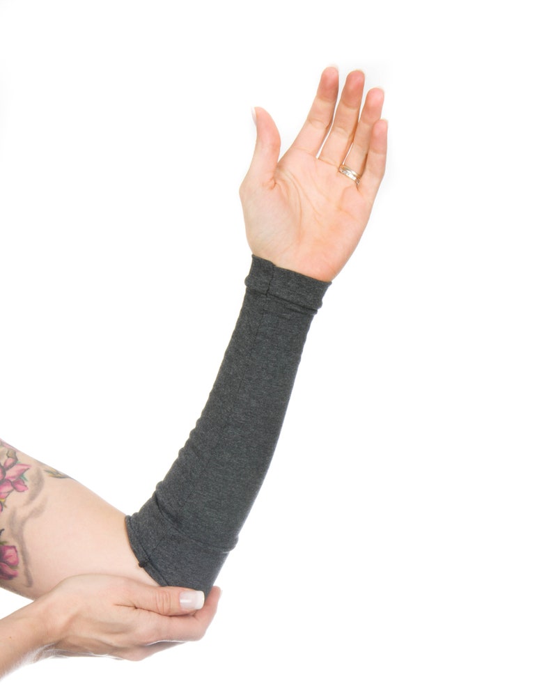Gray Arm Warmers Sleeves Long Arm Warmers Long Cuff Bracelet Etsy