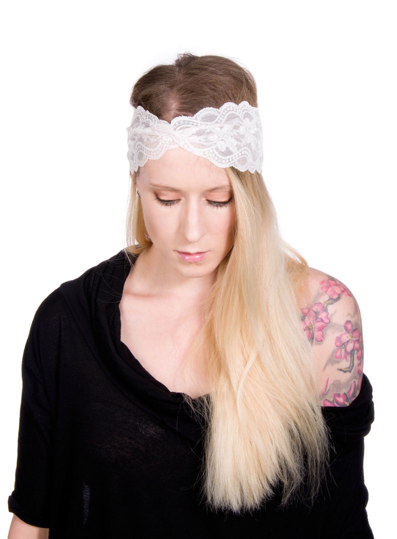 Lace Headband SET for Women White Ivory Grey Adult Headband Etsy