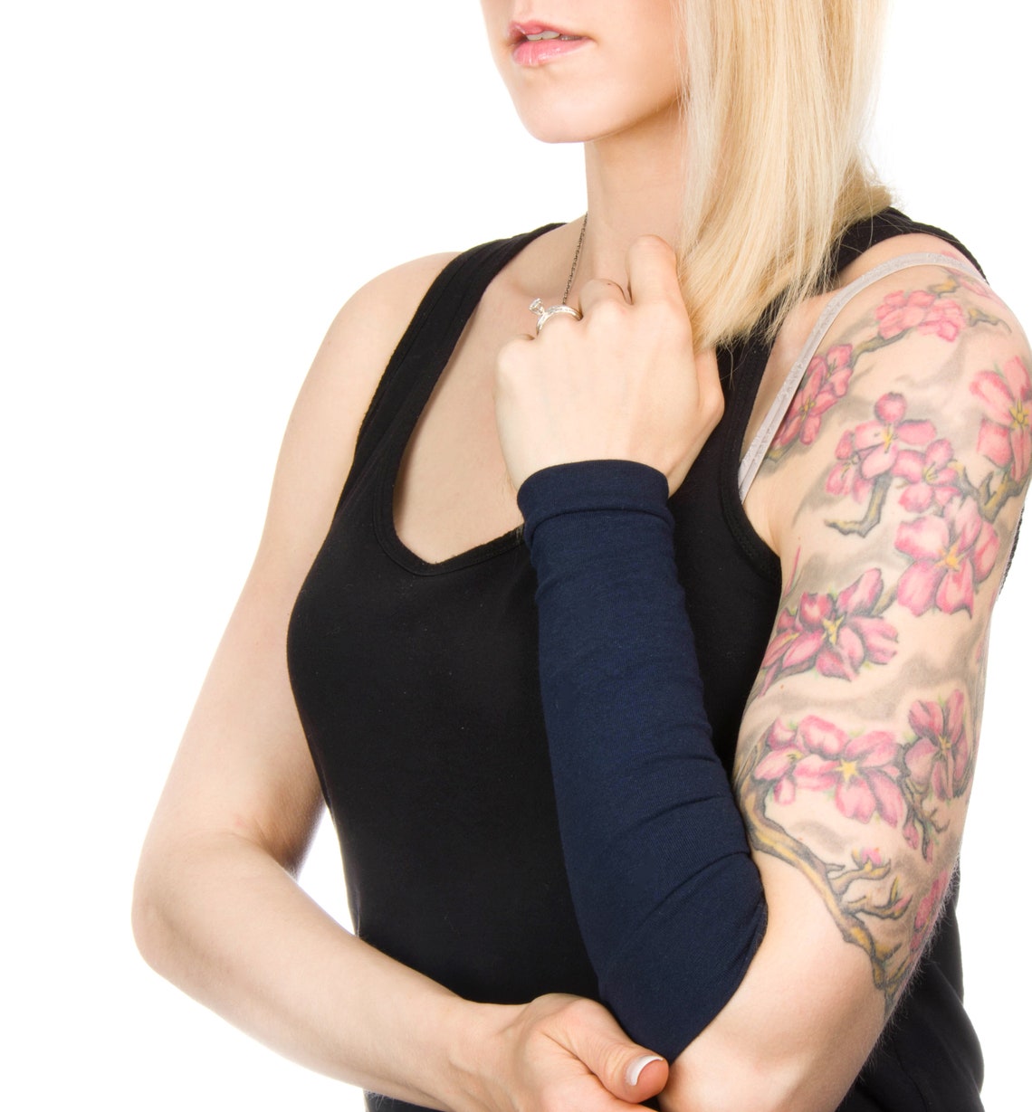 Navy Blue Arm Sleeves Long Cuff Bracelet Wrist Cuff Forearm Etsy