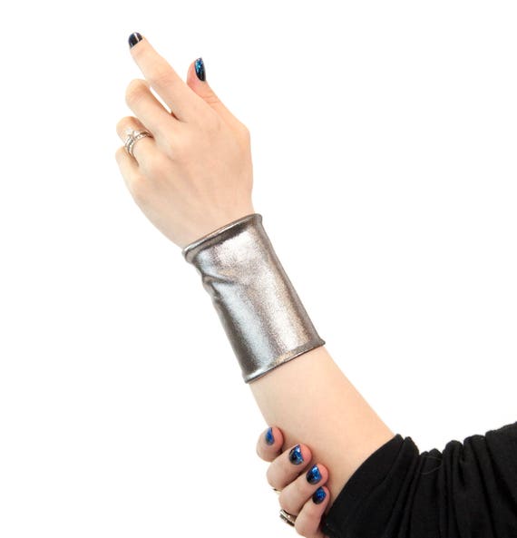 Metallic Bracelet Silver Cuff Silver Wrist Cuff Bracelet Silver