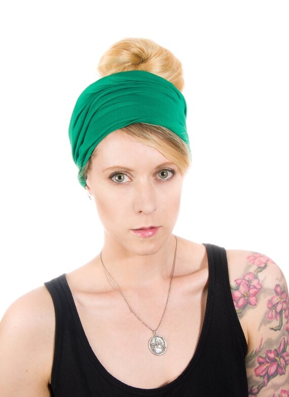 Kelly Green Headband Extra Wide Headband Jersey Headbands Etsy