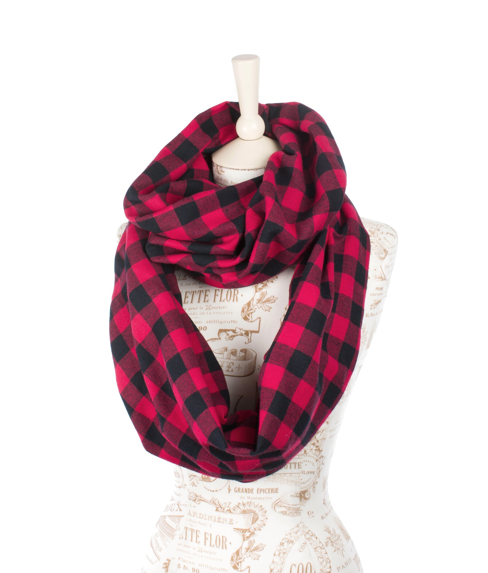 Red Buffalo Plaid Scarf Flannel Scarf Buffalo Plaid Infinity Etsy