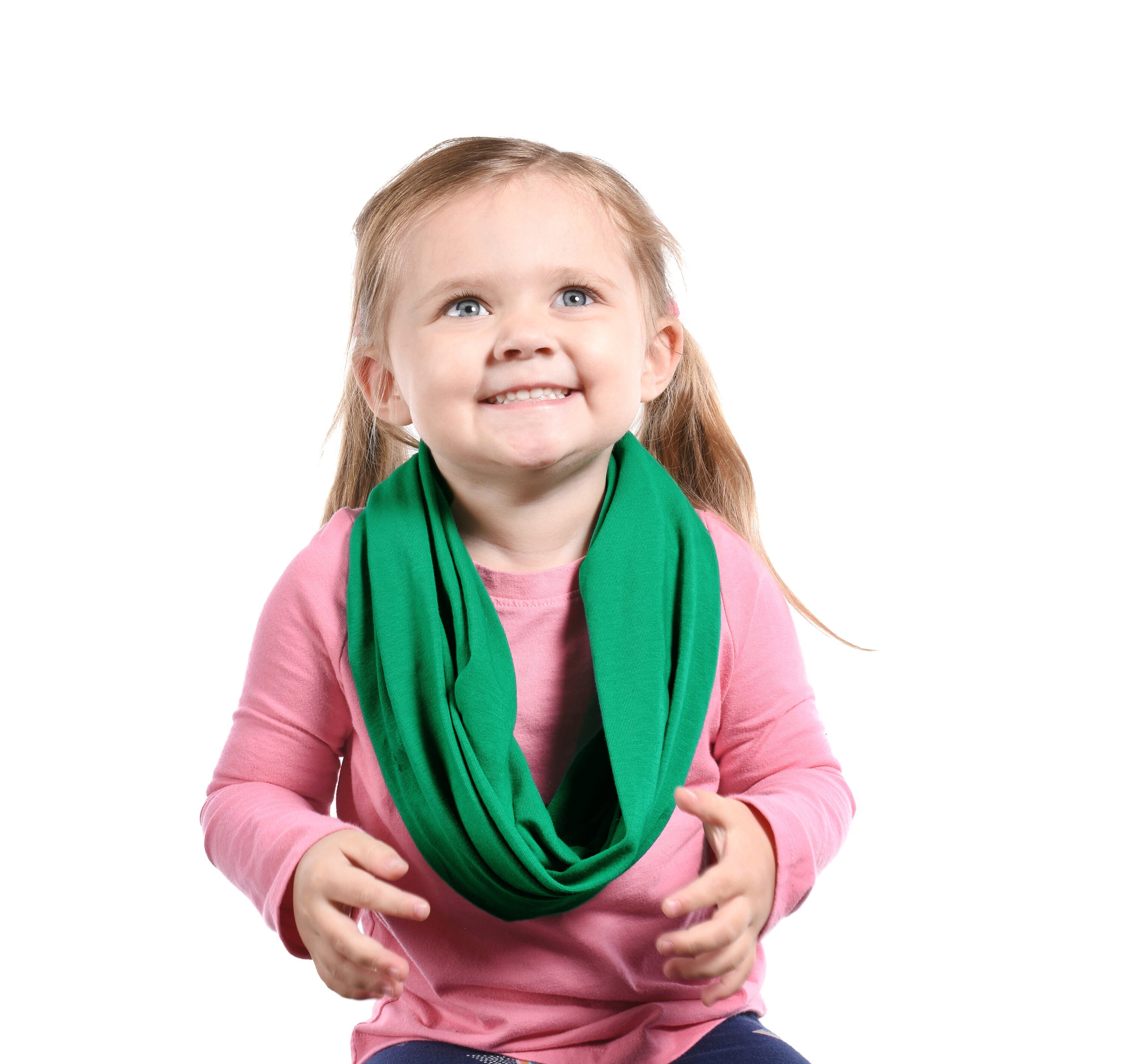 人気特価激安 Girls Scarf Green Kids Scarf, Girls Infinity Scarf, Childs 小物