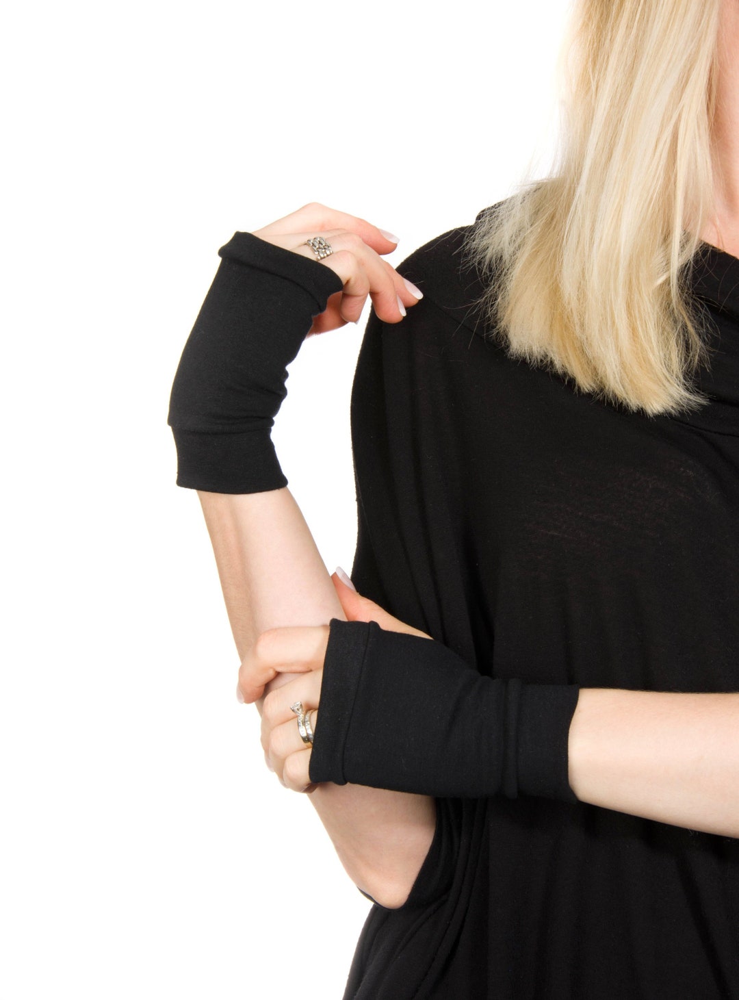 Fingerless Gloves in Turquoise – Olivia May