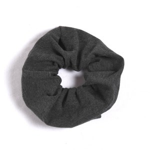 Dark Grey Scrunchie, Kids Scrunchie Large Pony Tail Holder, Child Pony Tail Dance Scrunchie Hair Ties Gift Cheerleader School Color Spirit imagem 2