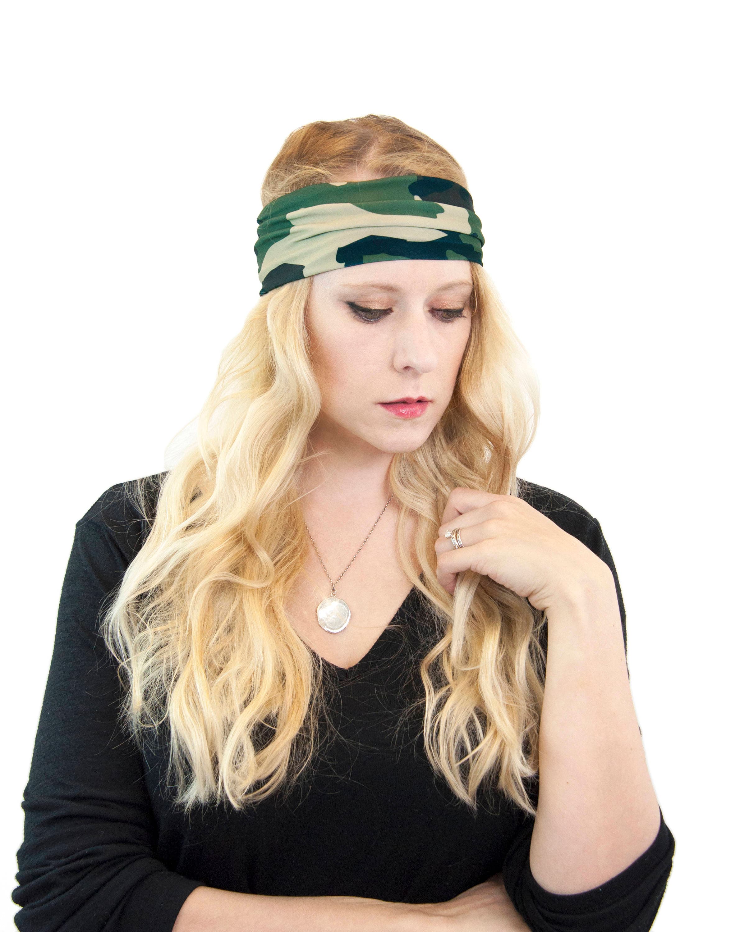 Green Camo Headband Women Headband Wide Headband Camoflauge Etsy