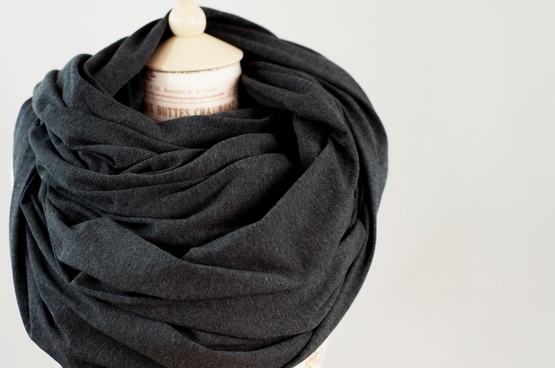 Oversized Infinity Scarf Chunky Scarf Mens Scarf Grey Scarf Big Scarf Large Winter Scarf Hooded Scarf Gift for Her Christmas Gift Ideas