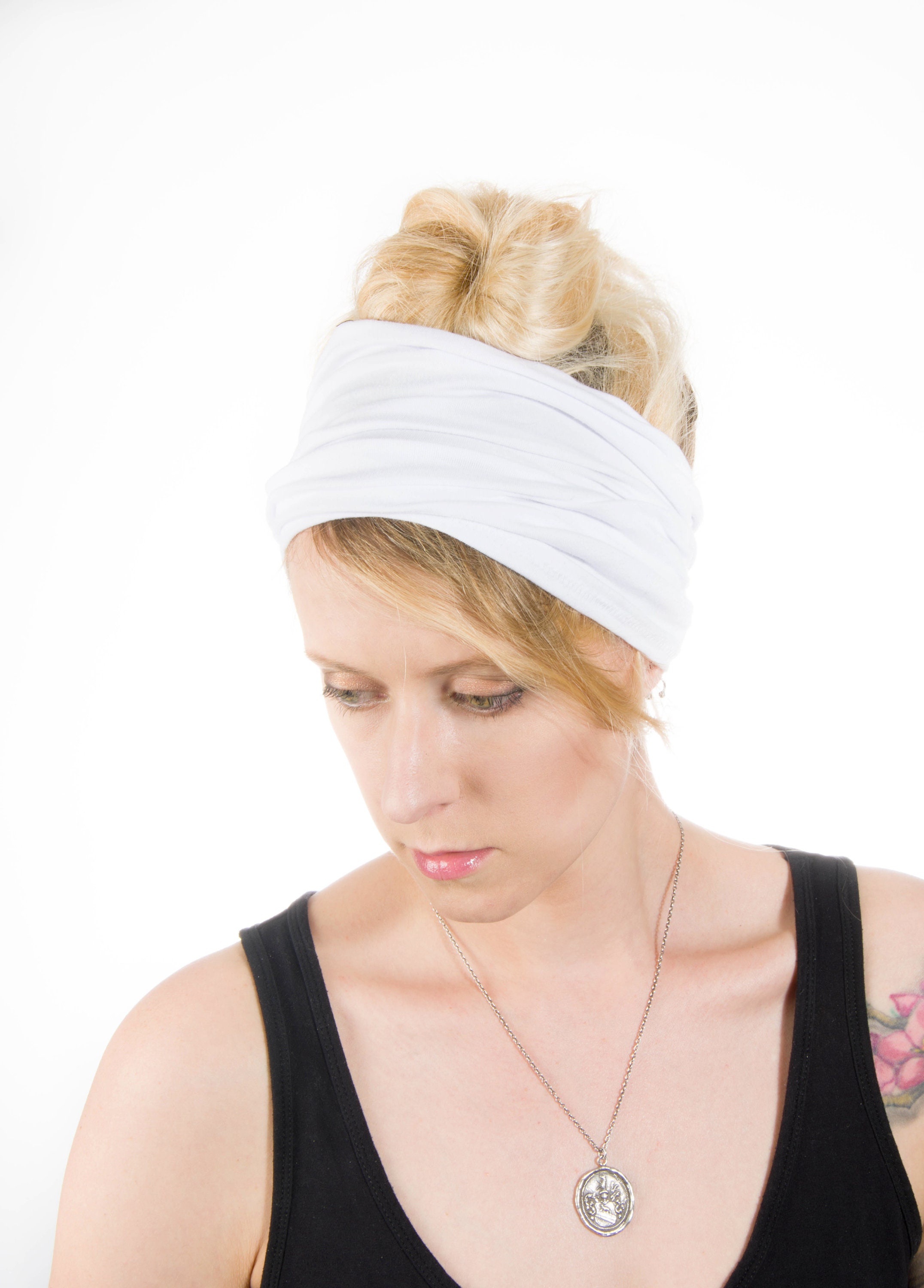 Extra Wide Headband Jersey Headband Women Scrunch Headband Etsy