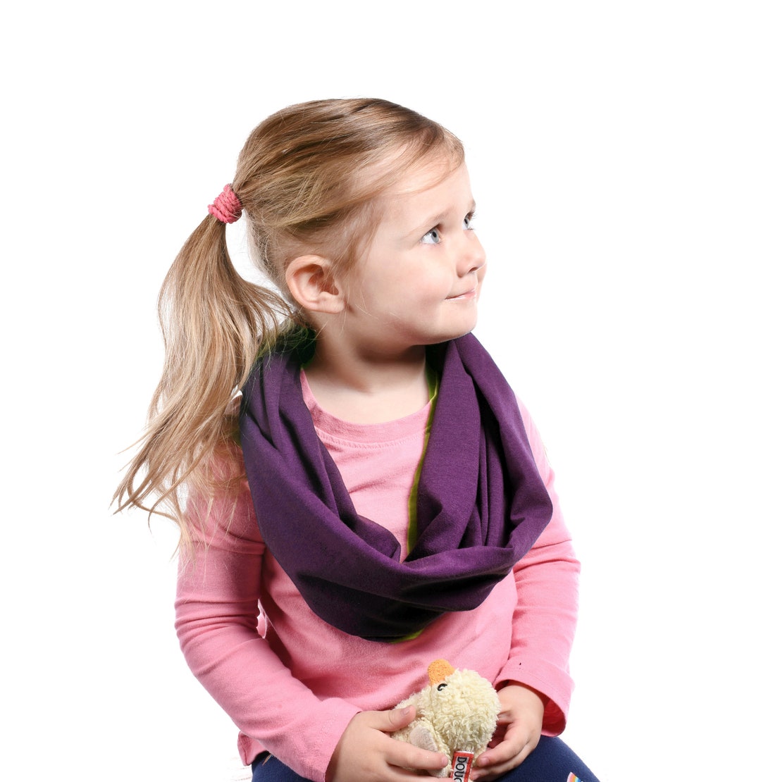 Little Girls Scarf Purple Infinity Scarf Kid Scarf Girls Etsy