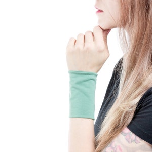 Sage Green Fabric Wrist Cuff: Tattoo Cover, Arm Band
