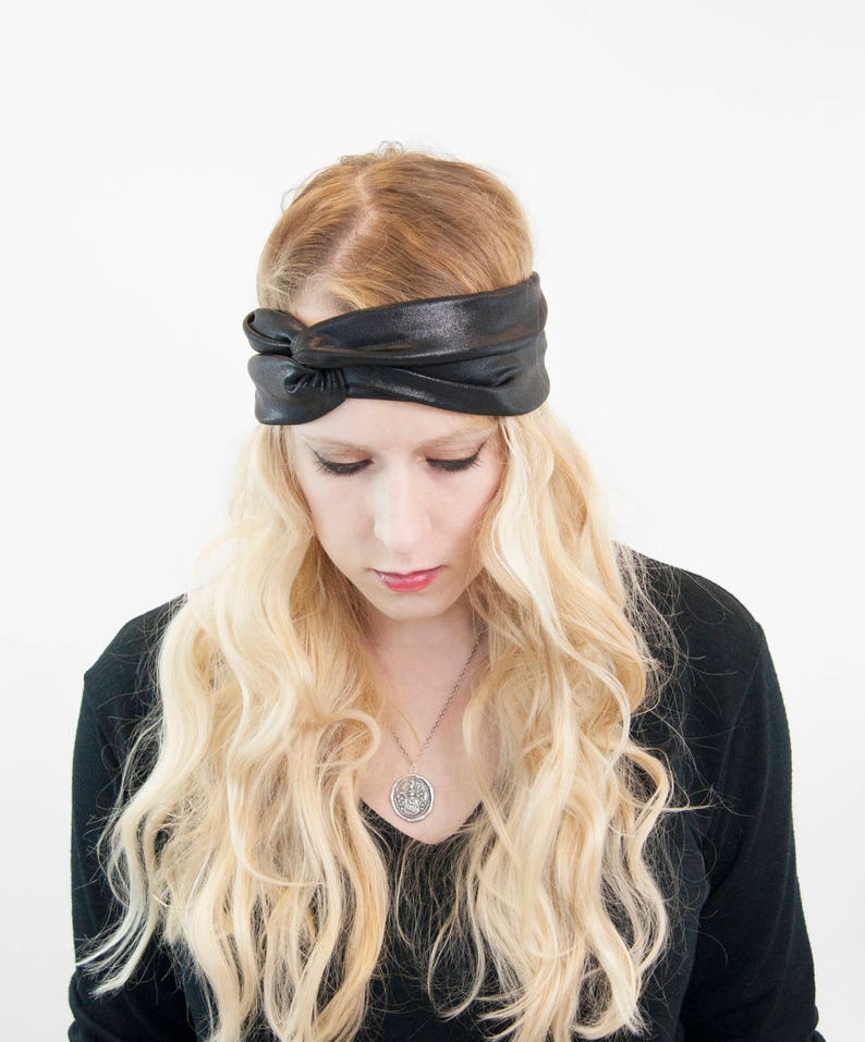 Black Twist Headband Metallic Headband Beauty Gift for Her Etsy