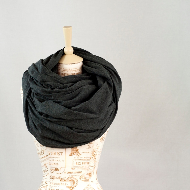 Oversized Infinity Scarf Chunky Scarf Mens Scarf Grey Scarf Big Scarf Large Winter Scarf Hooded Scarf Gift for Her Christmas Gift Ideas