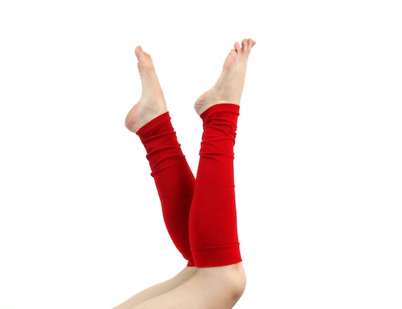 Rojo calentadores de piernas calentadores de piernas Etsy
