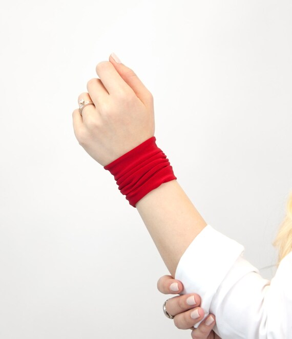 Red fabric bracelet sale