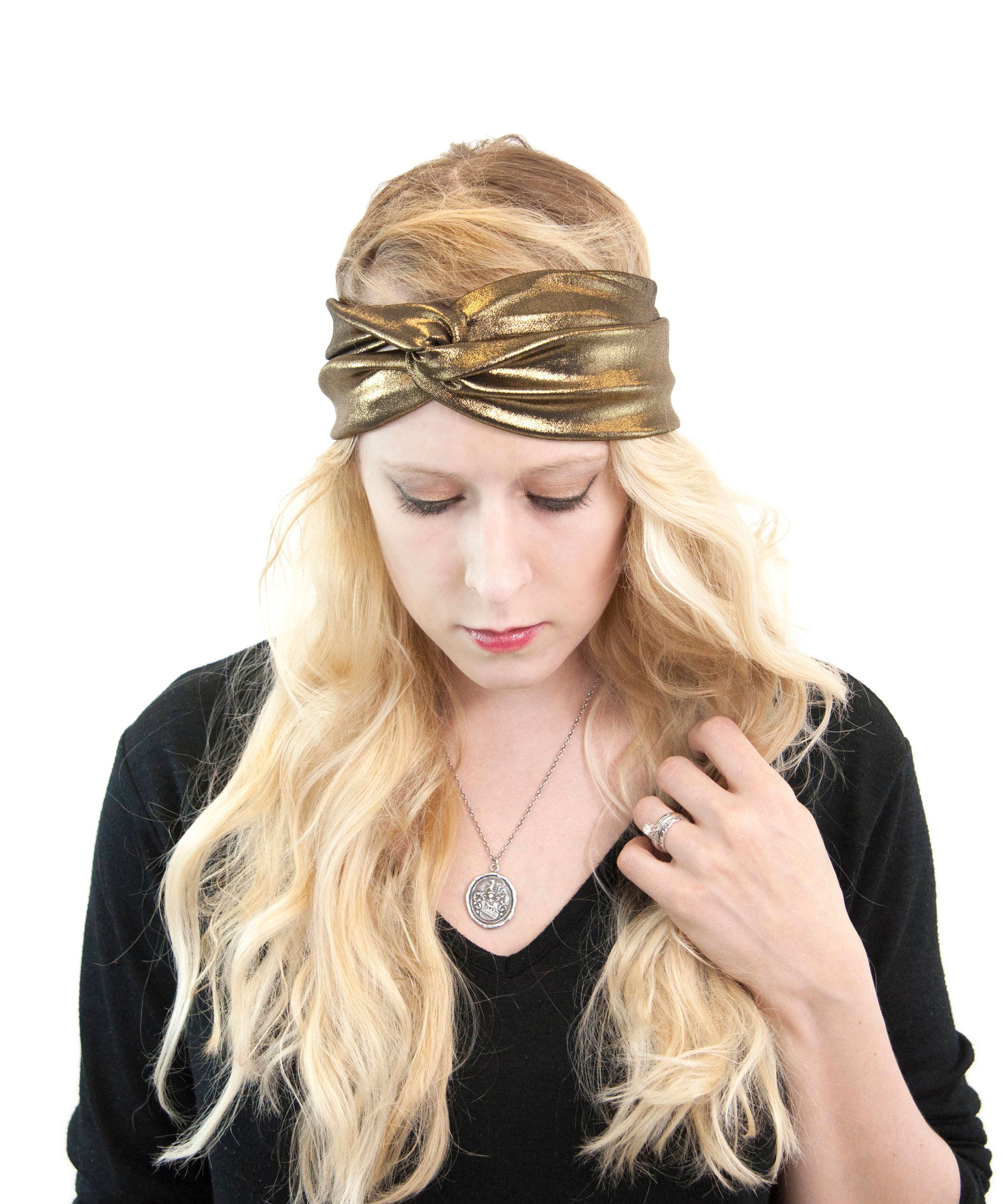 Gold Headband Gold Twist Headband Metallic Headband Womens Etsy
