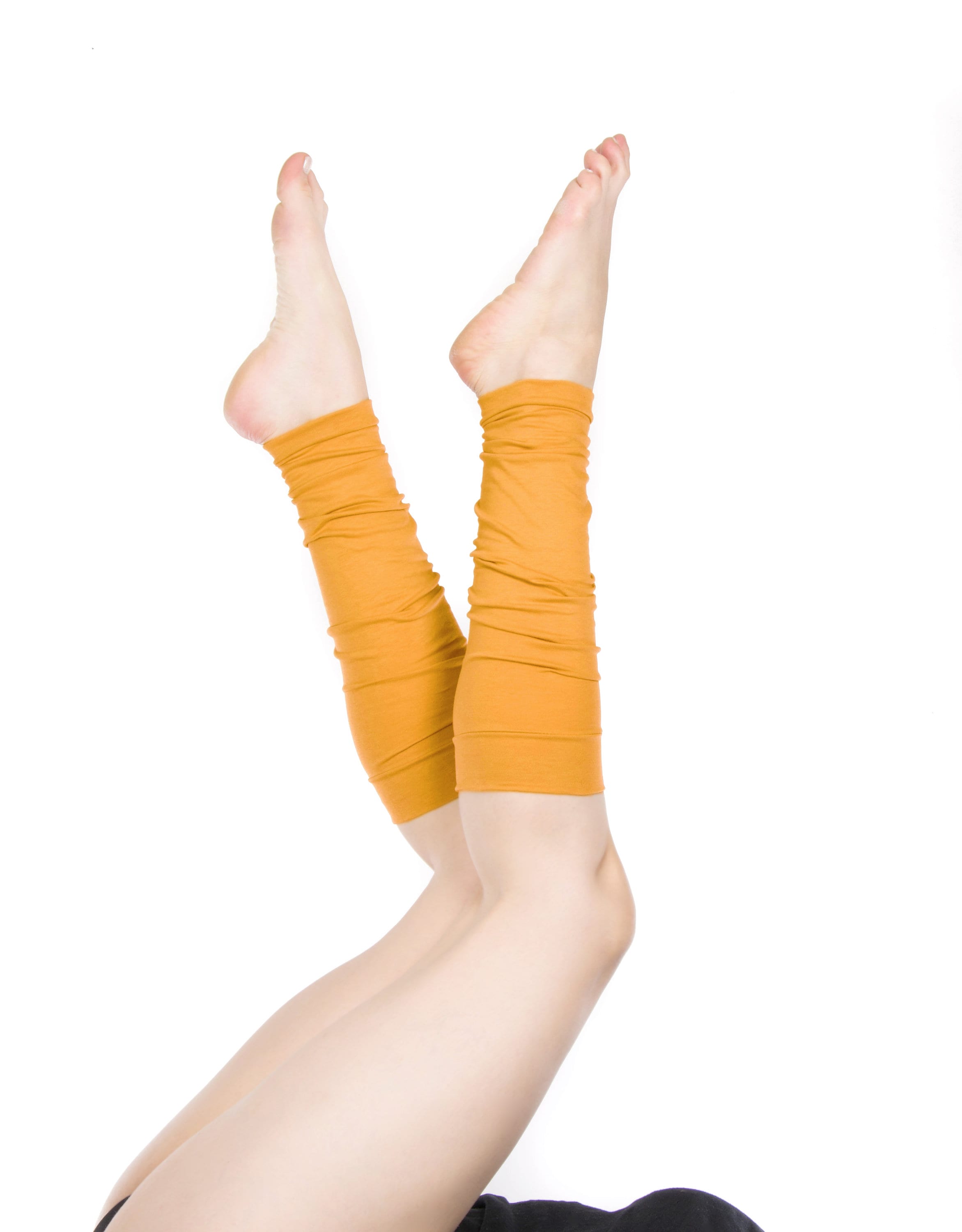 Mustard Yellow Leg Warmers: Cotton Jersey Knit Boot Socks - Etsy