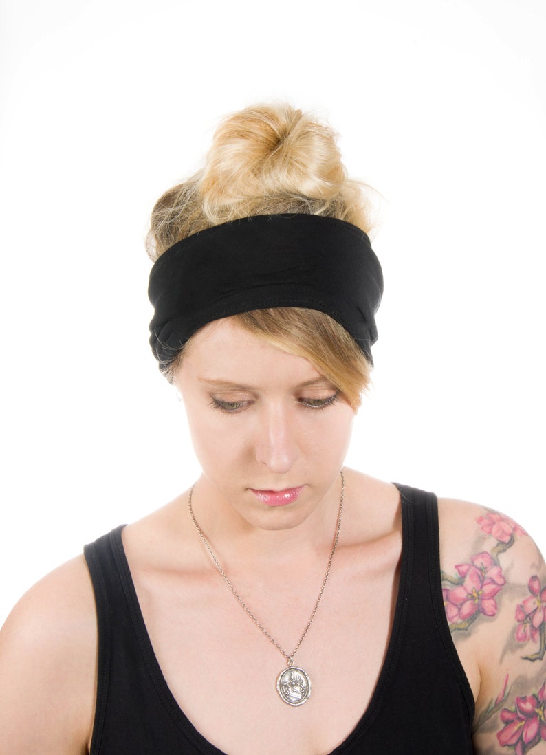 Wide Black Headband Extra Wide Headband Jersey Headbands for Etsy