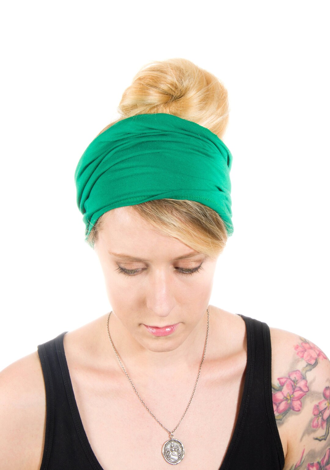 Kelly Green Headband Extra Wide Headband Jersey Headbands Etsy
