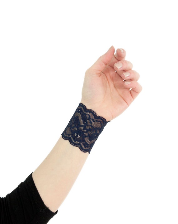 Lace Wrist Cuff, Black Lace Bracelet Arm Band Black Bracelet