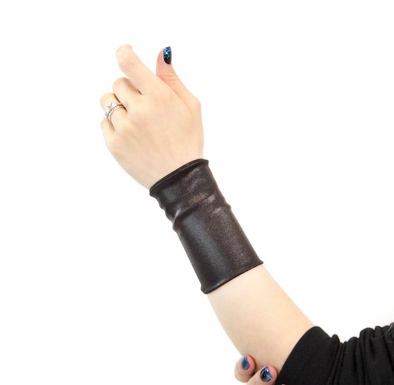 Metallic Bracelet Black Cuff Black Wrist Cuff Bracelet Black