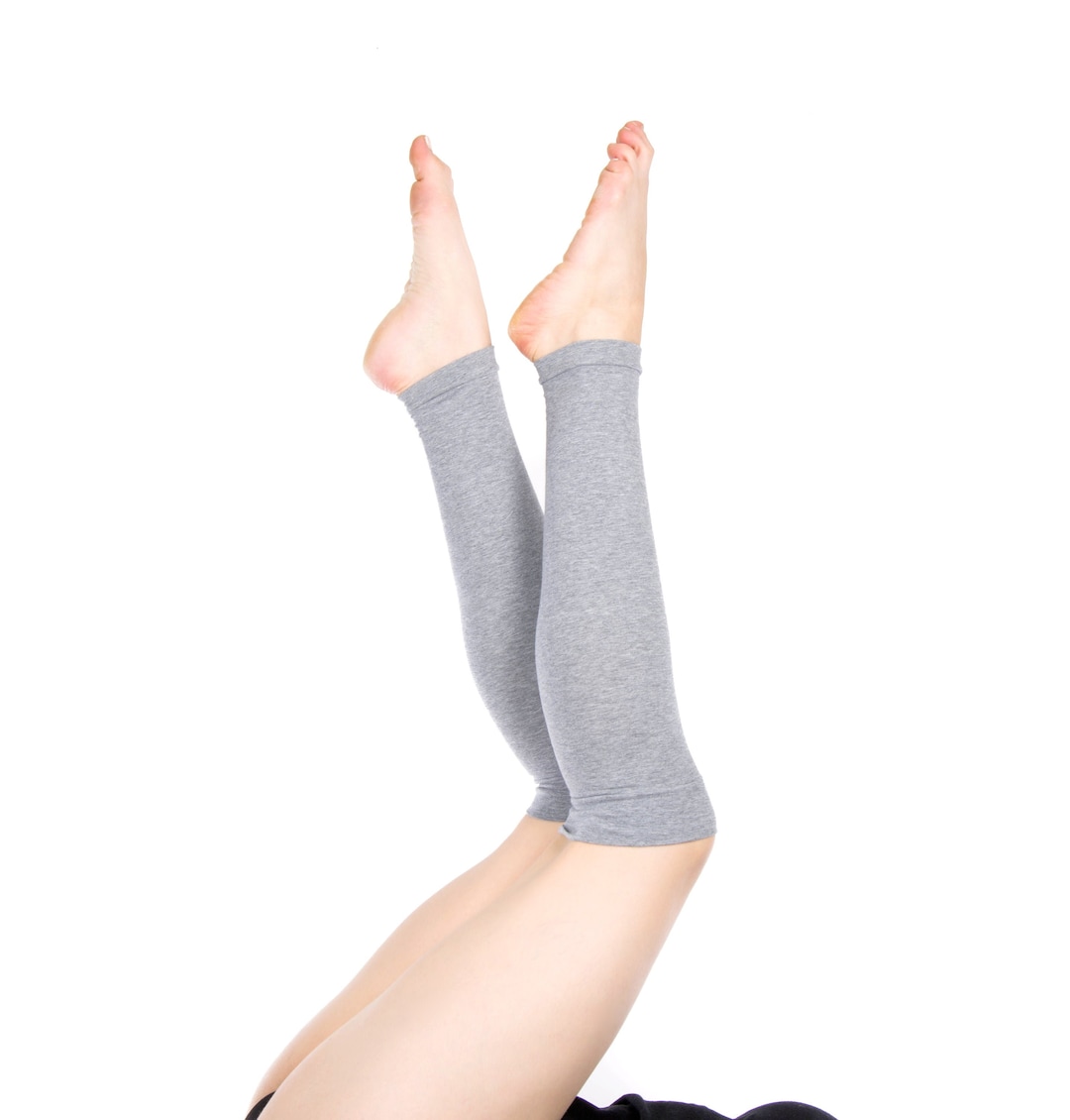 Grey Leg Warmers Adult Leg Warmers Womens Boot Socks Long Heather Gray