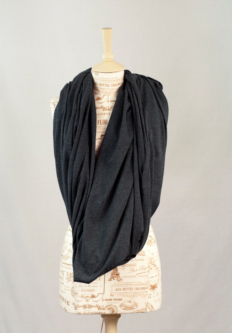 Oversized Infinity Scarf Chunky Scarf Mens Scarf Grey Scarf Big Scarf Large Winter Scarf Hooded Scarf Gift for Her Christmas Gift Ideas