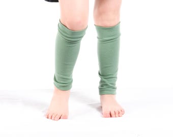 Kids Sage Green Leg Warmers: Jersey Knit Dance Accessory