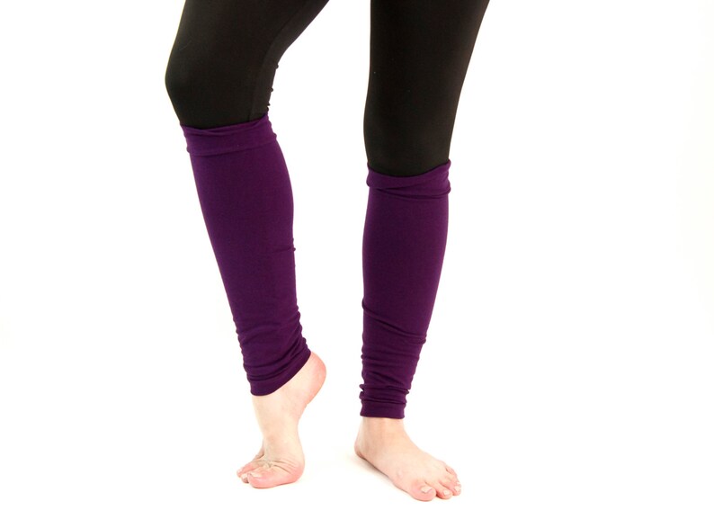 Purple Leg Warmers Womens Leg Warmers, Yoga Leg Warmers Adult Leg Warmers Long Leg Warmers Gift for Her Ballet Dancer Gift, Long Boot Socks image 3