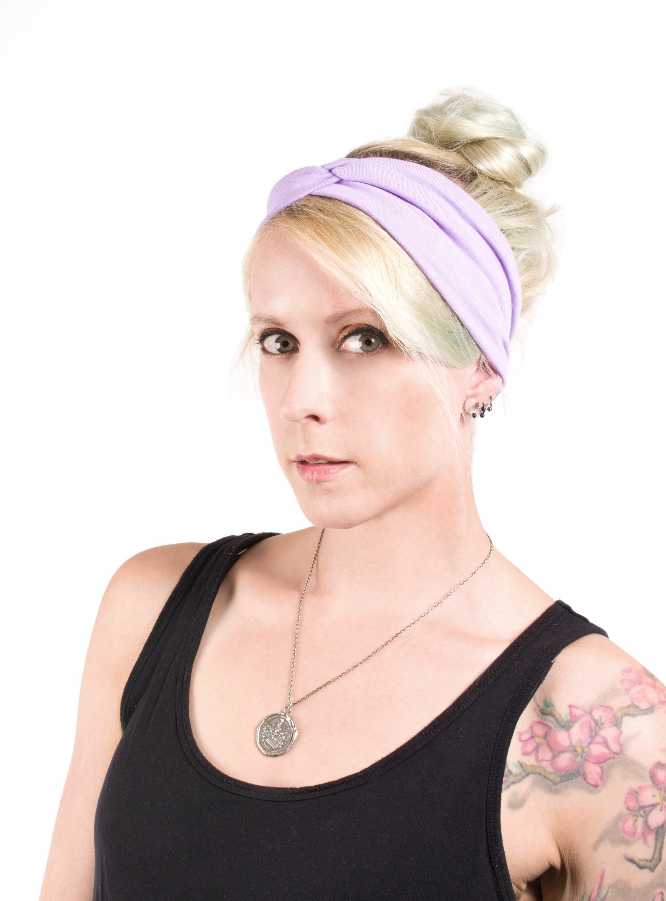 Light Purple Twist Headband: Wide Turban Style, Handmade