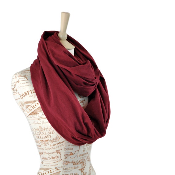 Maroon Infinity Scarf Burgundy Infinity Scarf Red Scarf Circle