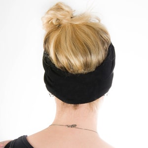 Wide Headband, Black Twist Headband, Scrunch Headband, Yoga Headbands for Women Turban, Black Headband Adult Headband Christmas Gift Ideas image 5